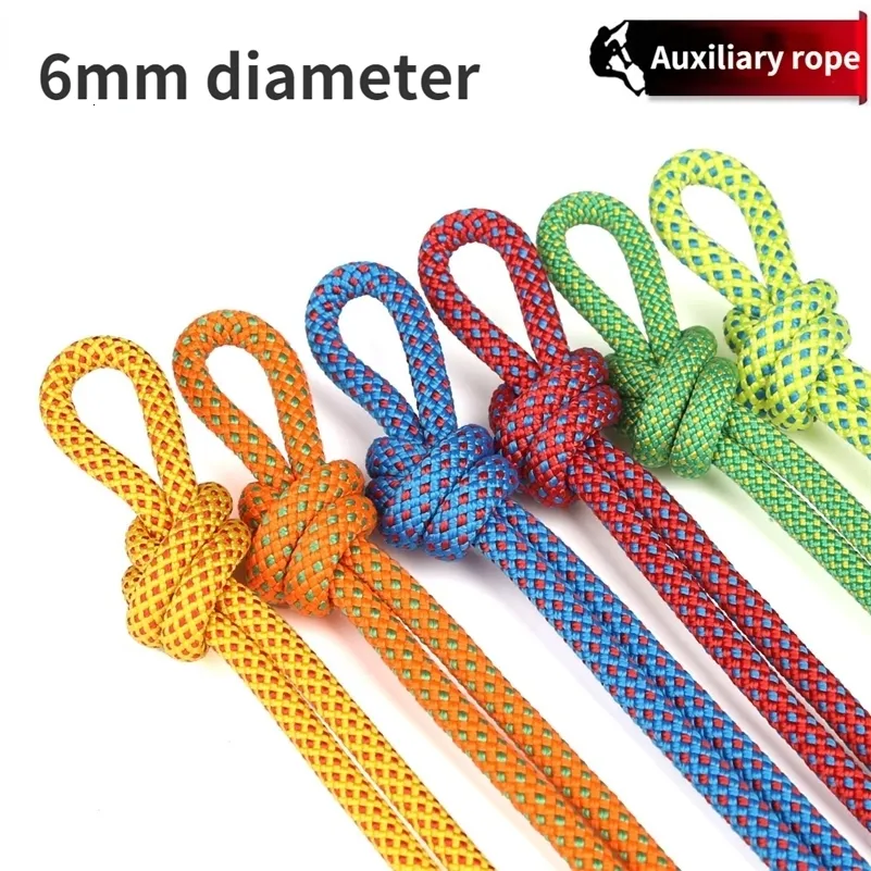 Climbing Ropes Climbing Rope Portable 6mm Non-slip Downhill Rope for Survival Parachute Cord Lanyard Camping Climbing Rope Hiking Clothesline 230617