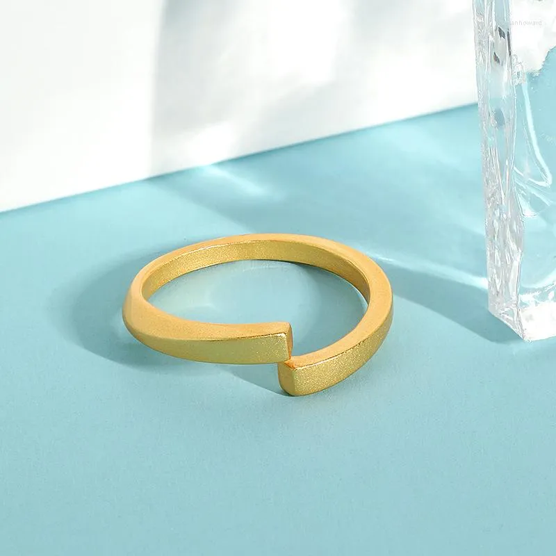 Cluster Rings 6mm Mobius Ring Matte Open Minimalist Metal Wedding Band for Woman Sister Jubileum Festival Jewelry Gift