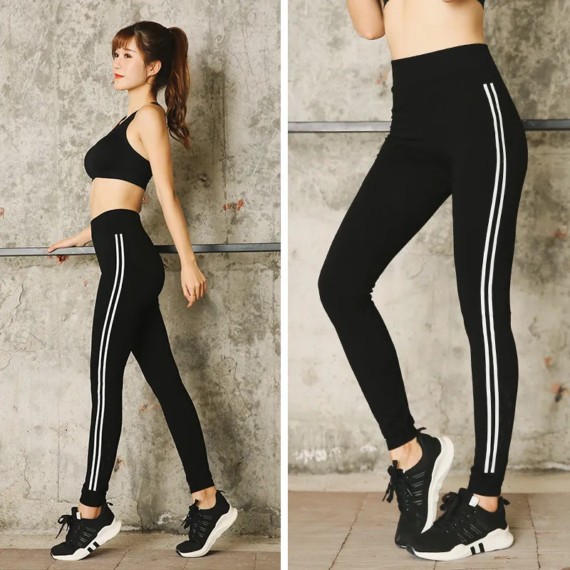Autumn Leggings For Woment Large Size Spring Sports Stretch Parallel Bars Lettered Printed Small Foot Tight Outer Wear