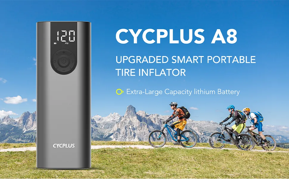 CYCPLUS-Pompe à vélo électrique, accessoires de vélo, gonfleur d
