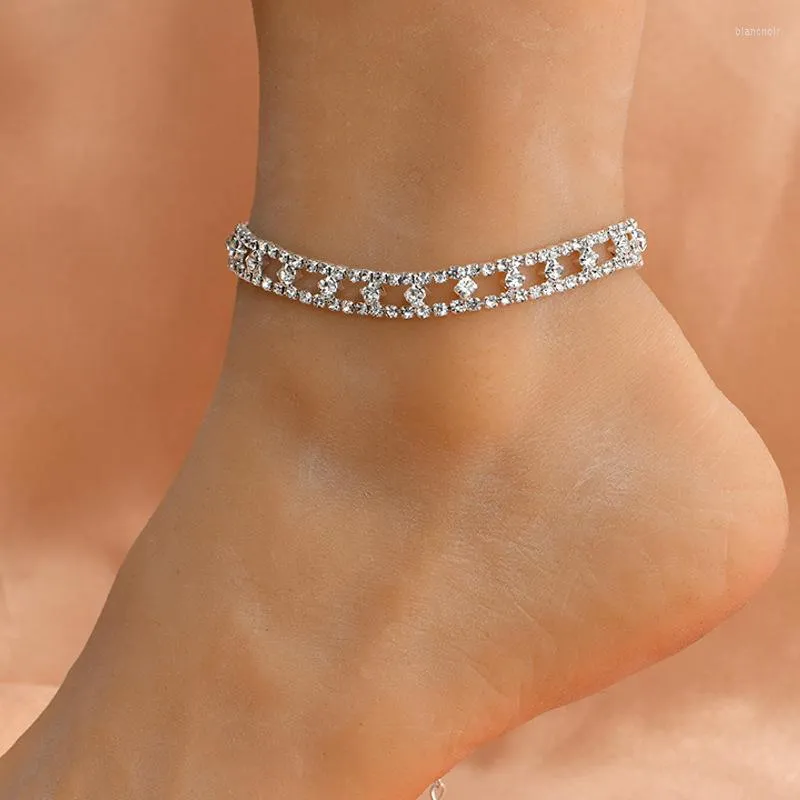 طراز Anklets أزياء سوار الكاحل اللامع في الكاحل سلسلة كريستال واضحة