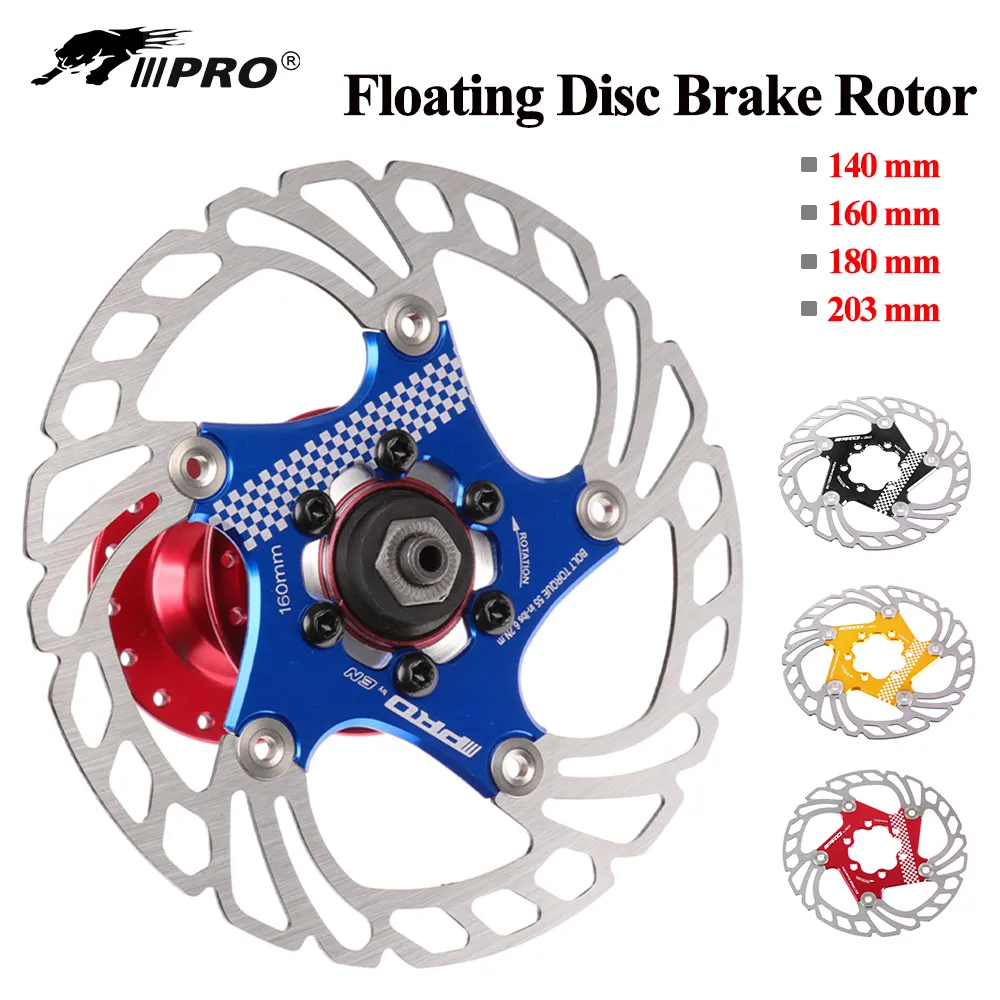 Bike Brakes IIIPRO MTB Road Brake Disc Rotor 140 180 160 203mm Floating Pads 6 7 in For Bolts Nail Disk Mountain Hub Bicycle Parts 230619