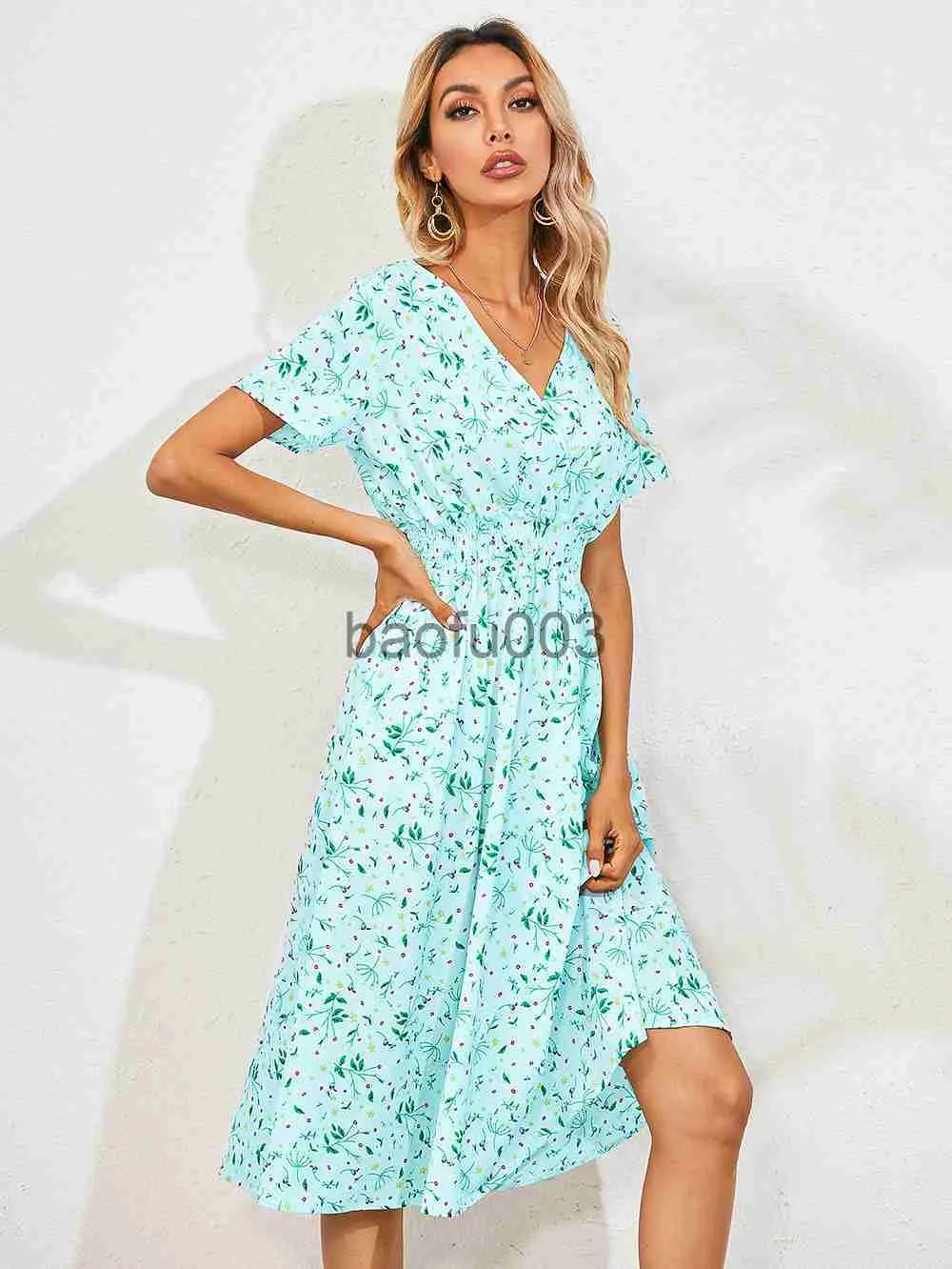 Elegant Printed Midi Sundress - Women's V-Neck Summer Dress, Casual Beach A-Line Empire Waist Short Sleeve Robe Vestido from Dhgate Basic & Casual Dresses - price 27.42 Elegant Printed Midi Sundress - Women's V-Neck Summer Dress, Casual Beach A-Line Empire Waist Short Sleeve Robe Vestido from Dhgate Basic & Casual Dresses - price 27.42