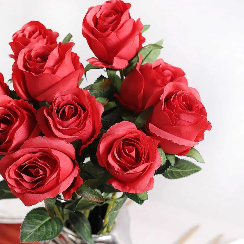Suszone kwiaty 1/3/5pcs róża sztuczny bukiet fałszywy do wystroju pokoju domowego dekoracja ślubna dekoracja