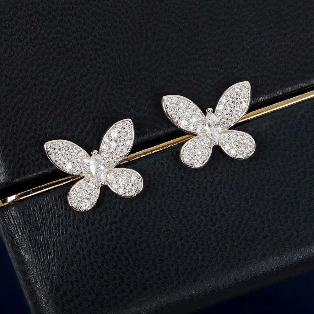 Stud High End Luxury Sweet Butterfly Earrings Shine Fairy Halloween S925 Sterling Silver Luxurious New Trends Grace R230619