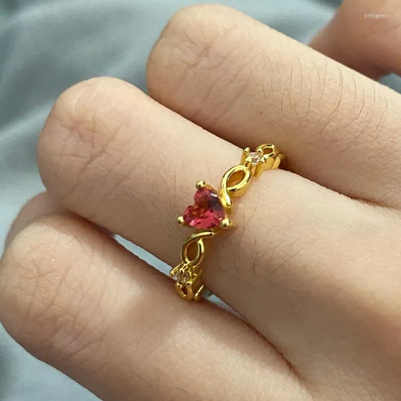 Обручальные кольца Любовь Сердце изящное кольцо для женщин Уникальное простая многоцветная циркоров