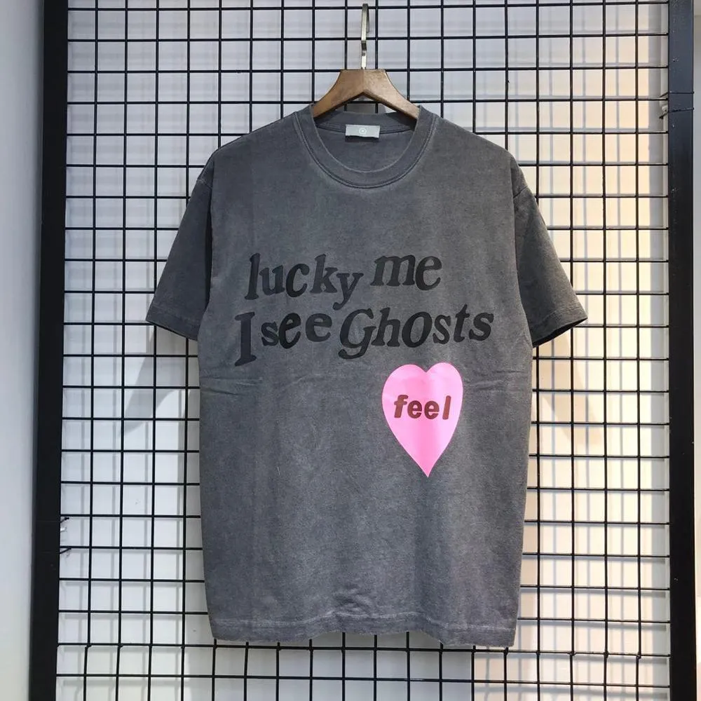 Men's T-Shirts Men Women T-shirts Lucky me i see ghost Feel T-shirt West Kids see ghost camp flog 2008 Tee Vintage High QUAlity Tops 230619