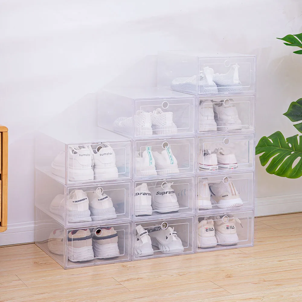 Clear Shoes Boxes Stackable Plastic Shoe Storage, Thickened Drawer Type ...