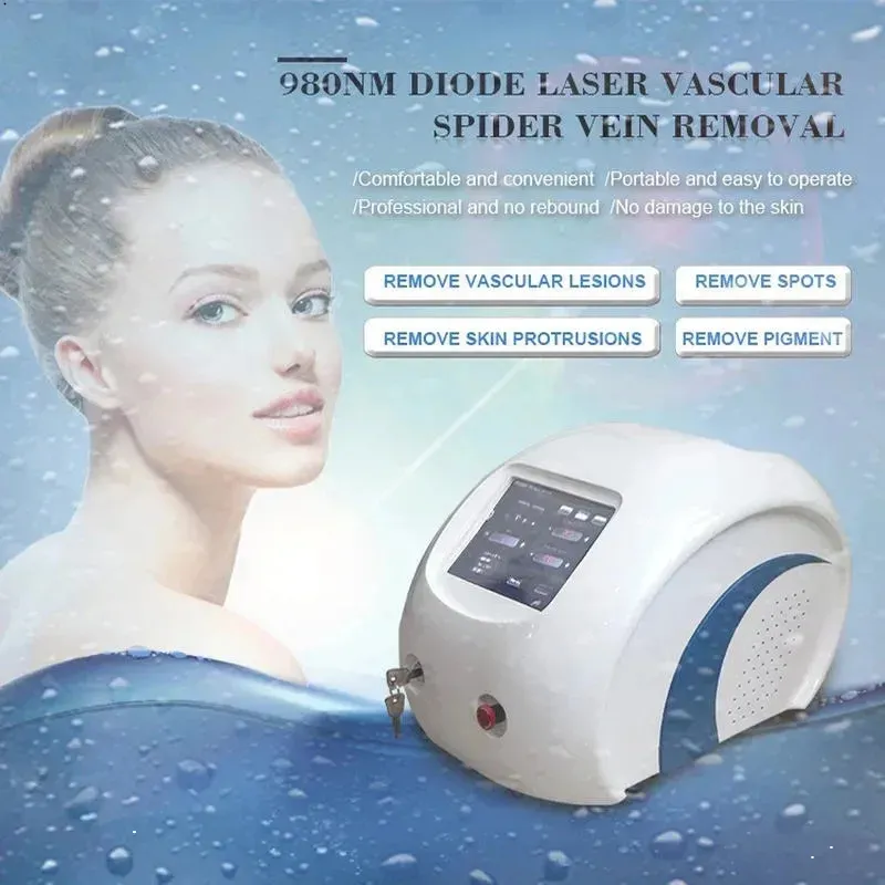 Machine portative de Laser de retrait de veine d'araignée retrait vasculaire 980nm diode laser enlèvement de soie de sang rouge équipement de Salon de beauté