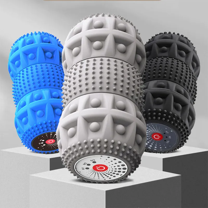 Yoga Balls Myofascial Roll Massage Roller 3 Levels Intensity Vibration Ball Vibrating Massage Electric Muscle Fasciitis Myofascial Release 230617