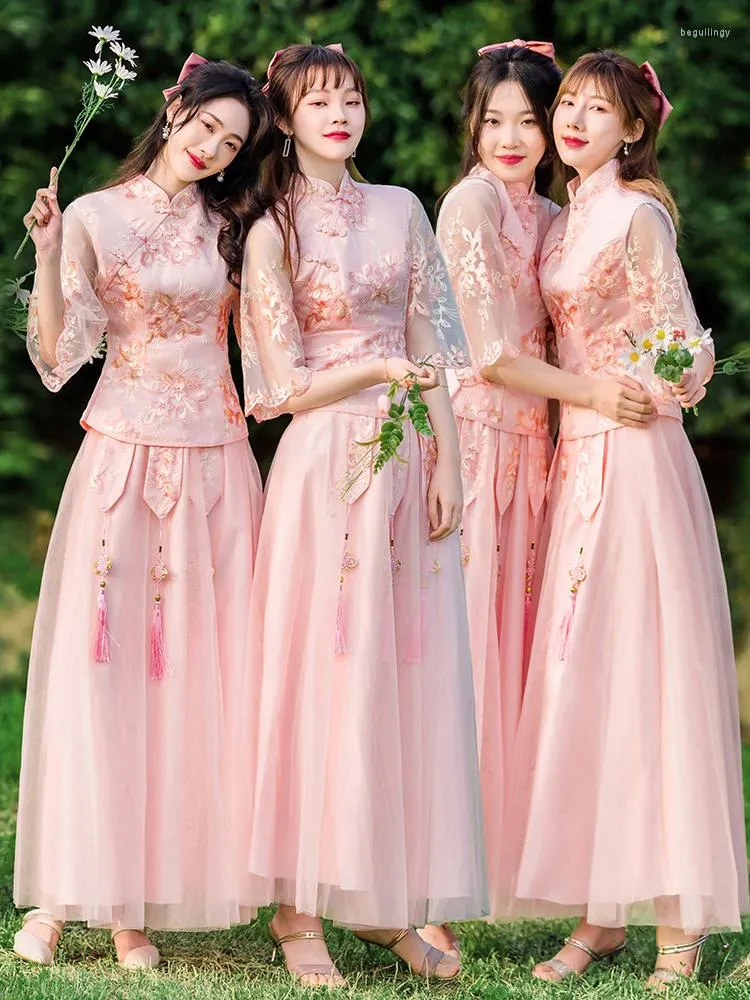 Abbigliamento etnico Gonna da gruppo di sorelle cinesi Xiuhe da donna Hanfu Abito da damigella d'onore Set Costume estivo tradizionale cinese Tang Han