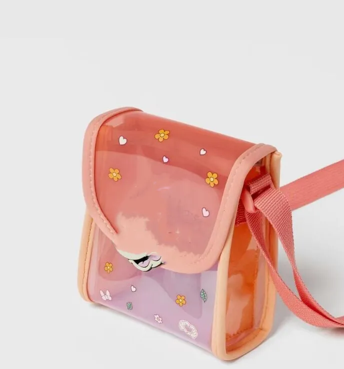 Sommar baby transparent handväska axelväska barn plånbok grundskolan mynt plånbok tecknad söt crossbody väskor