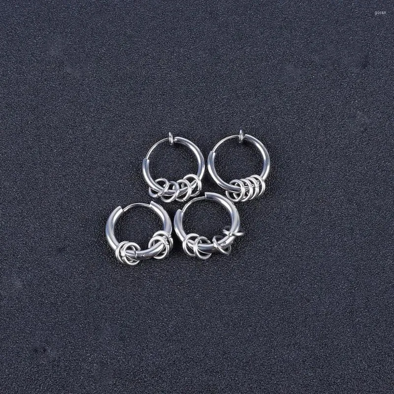 Pendientes de tuerca 1 par Color plata moda Punk Hip Hop Rock estilo fiesta hombres mujeres círculo sin agujeros regalos sin dolor