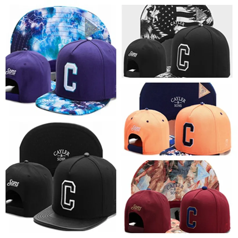 Cayler Sons C Lettre Snapback Chapeaux Ciel Étoilé En Cuir Drapeau Usa Fleur Bord Casquettes De Baseball En Plein Air Os Gorras Hombre Mode Chapeu