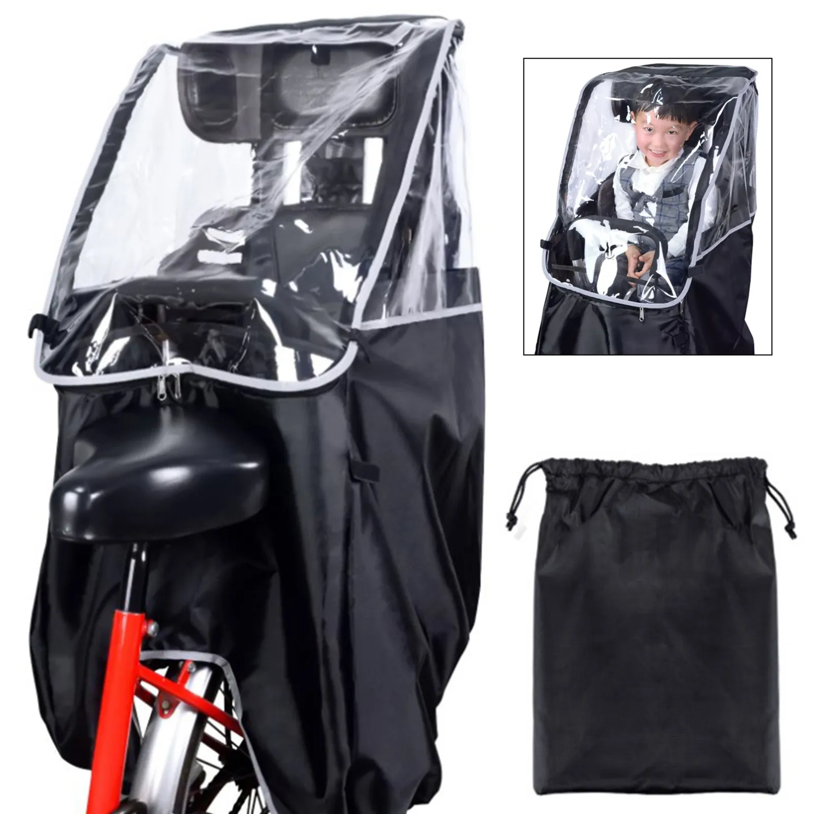 Bicycle Child Seat Rain Cover Baby Saddle Protector Weatherproof Cover MTB Bike