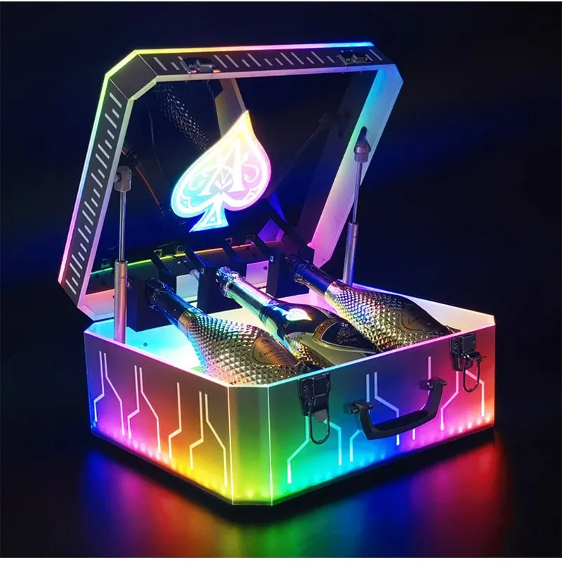 Colorful Rainbow LED Ace of Spade Armand de Brignac Champagne