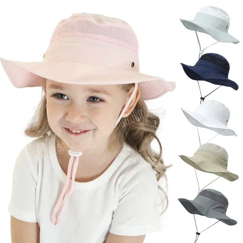صيف بنما الأطفال القبعات دلو الشبكة سفر شاطئ طفل شمس قبعة قبعة للأطفال الفتيات إكسسوارات الطفل أغطية الصياد 1-8Y