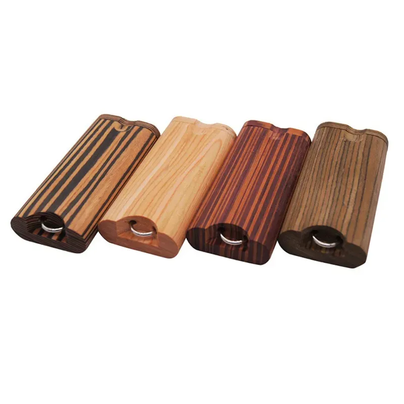 Wooden Dugout One Hitter Tube Wood Dry Herb Tobacco Filter Smoking Pipe Kit Pocket Cigarette Cases With Aluminium Smoke Tube 15bt 4841673