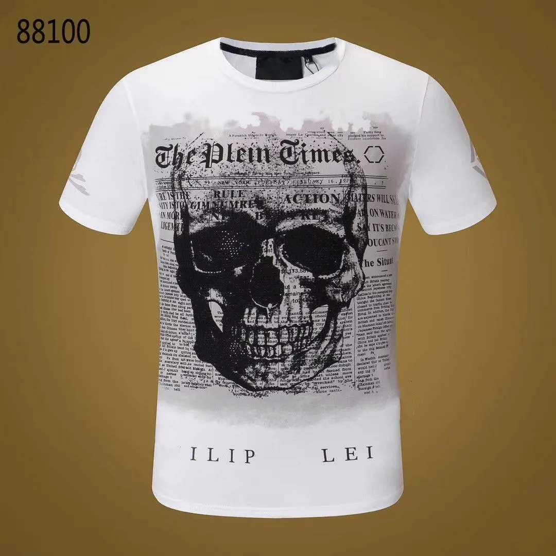 NEW STYLE Phillip Plain Men T Shirts Designer PP Skull Diamond T Shirt Short Sleeve Dollar Brown Bear Brand Tee High Quality Skulls T Shirt Tops VS88100