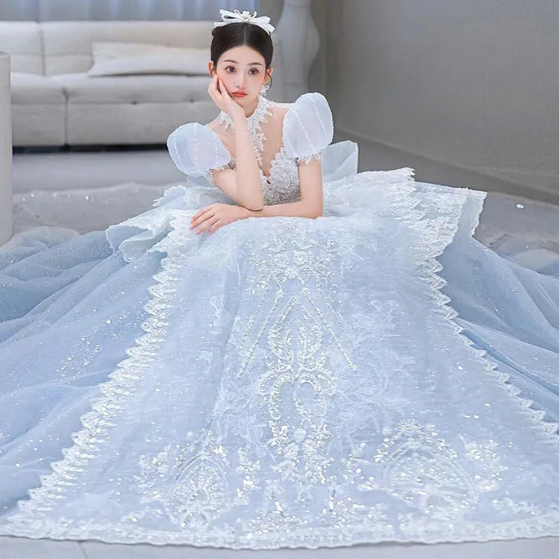 Blue short wedding outlet dress
