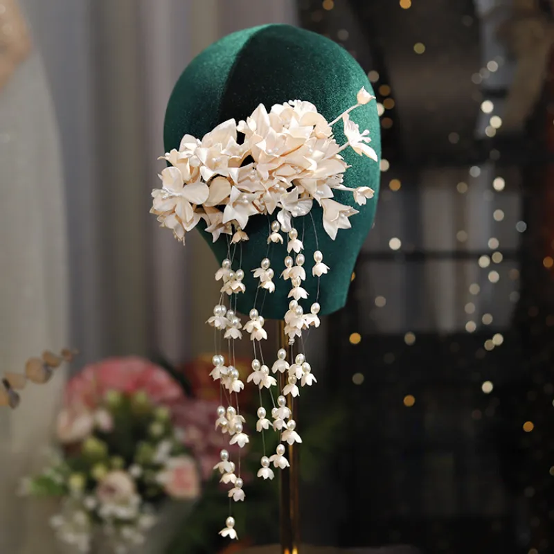 Pinces à cheveux Barrettes fleur mariée mariage diadème perle gland épingle à cheveux accessoires 230619