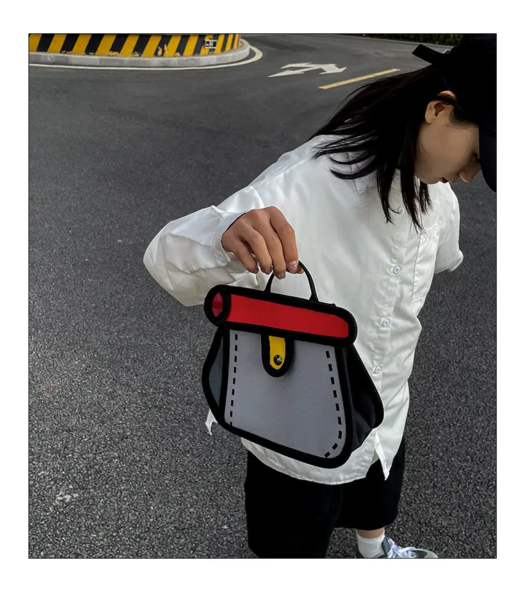 Day Packs 2023 Summer New Cake Bag Korean Fashion anime Cartoon Cartoon Cartoon Mobile Phone Bag Japanese Cute Graffiti Bag