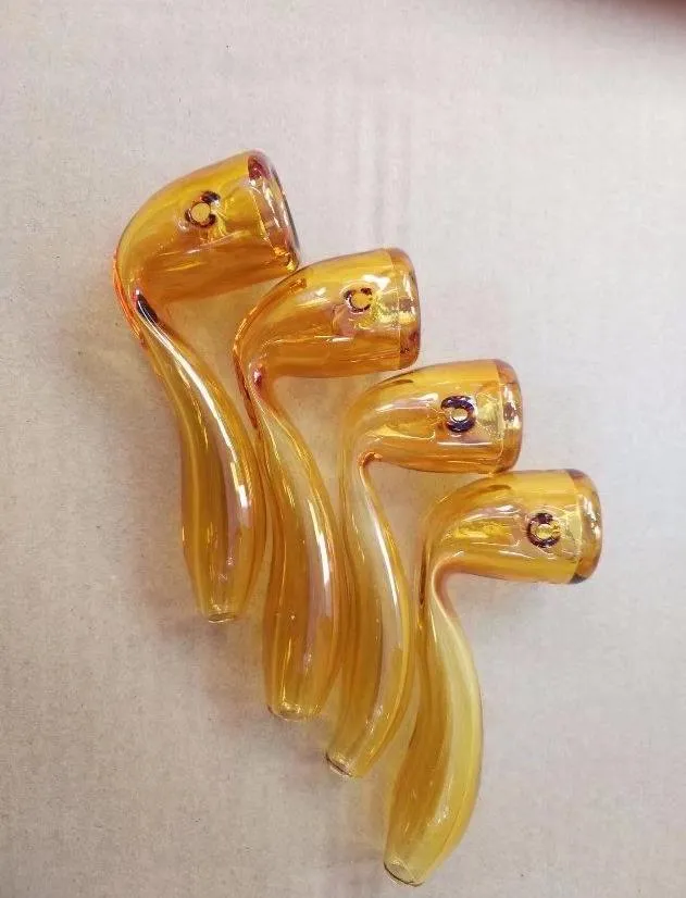 Wholesale Hand Blown Multi Color Curved Glass Smoking Pipe By