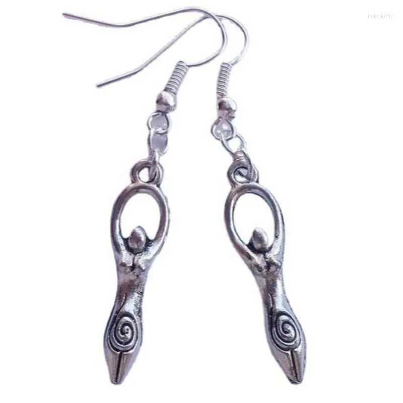 Boucles d'oreilles pendantes Style attrape-rêves déesse de la fertilité gothique surnaturel pentagramme gland lune étoiles goutte crochet femmes