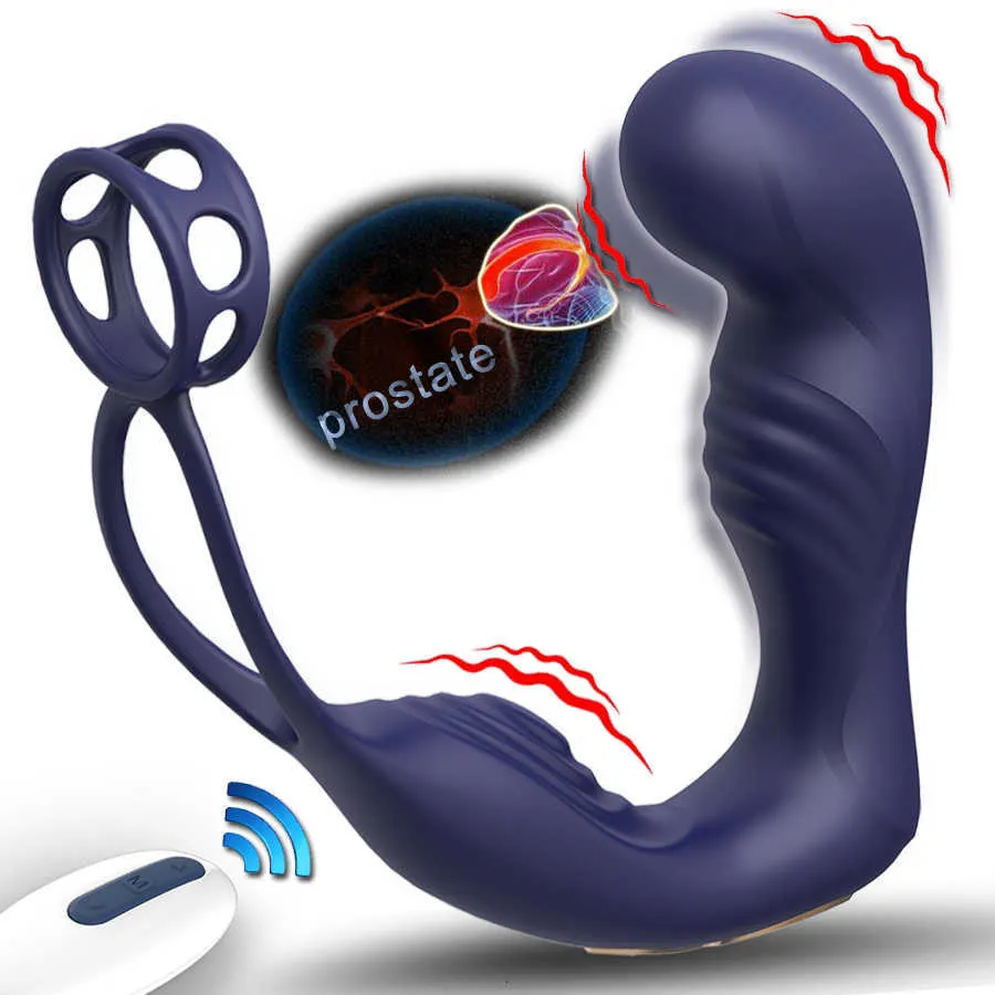 Male Prostate Massager With Anal Vibrator And Ejaculation Ring_voghion.com