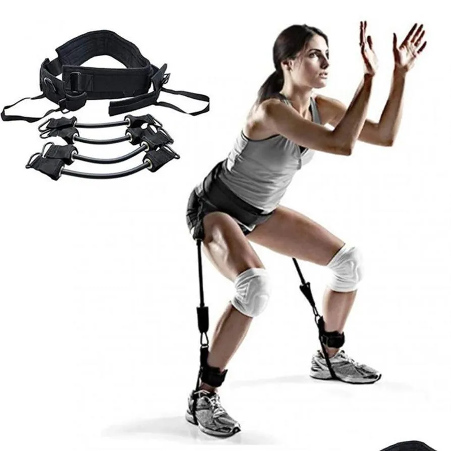 Bandes de résistance Fitness Bounce Trainer Pl Rope Basketball Football Running Jambes de saut vertical Force Agilité Train2787 Drop Deliv Dhjva