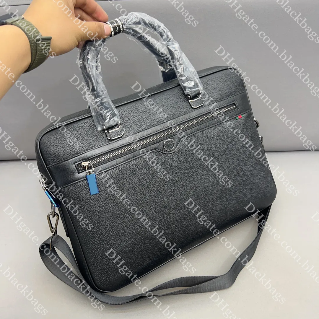 Borsa per laptop da lettera di lusso Borsa da uomo Cartella di design Borse per computer nere classiche Borsa a tracolla da lavoro ad alta capacità