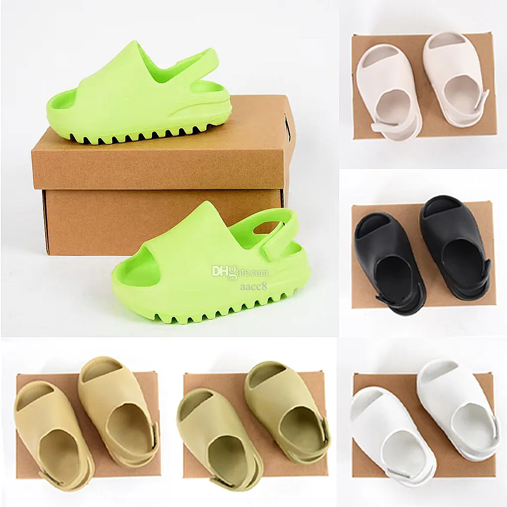 kids shoes foam slide sandals infants toddlers boys girls Resin EVA glow green resin desert sand onyx bone runner foam childrens slipper youth