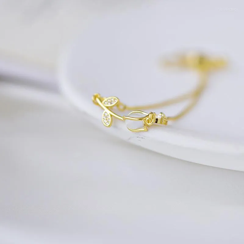 Charm Bracelets 2023Korean Trendy Tulip Opal Pulling For Women Pure And Fresh Design Sense Couple Girlfriends Hand Jewelry Present