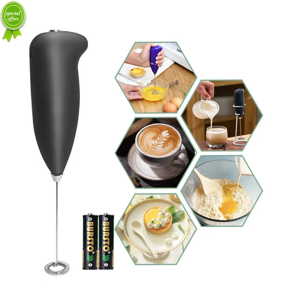 Ny elektrisk mjölk Frother Portable Egg Beater Coffee Mixer Milk Beater Mini Milk Blenders Foamer Hushåll Kök Visvverktyg