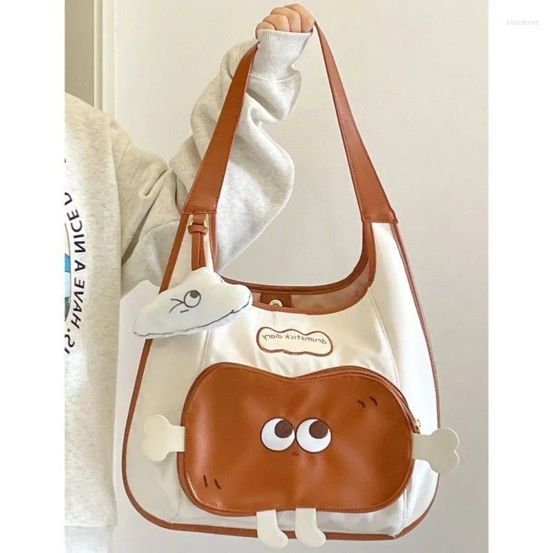 Bolsos de hombro japonés Kawaii Retro lindo bolso de tostadas mujeres bolso de mano estudiante clase de viajero de alta capacidad