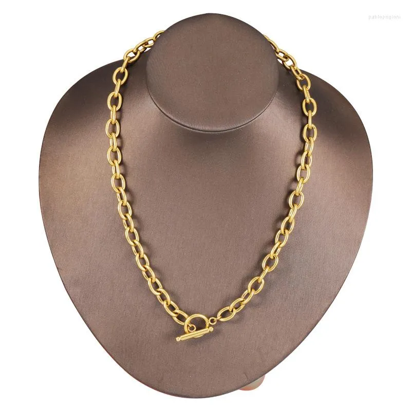 Chains 30% Off10pcs Stainless Steel Square Link Chain Necklaces For Women Men Toggle Clasp OT Buckle Choker Collar Hip_voghion.com