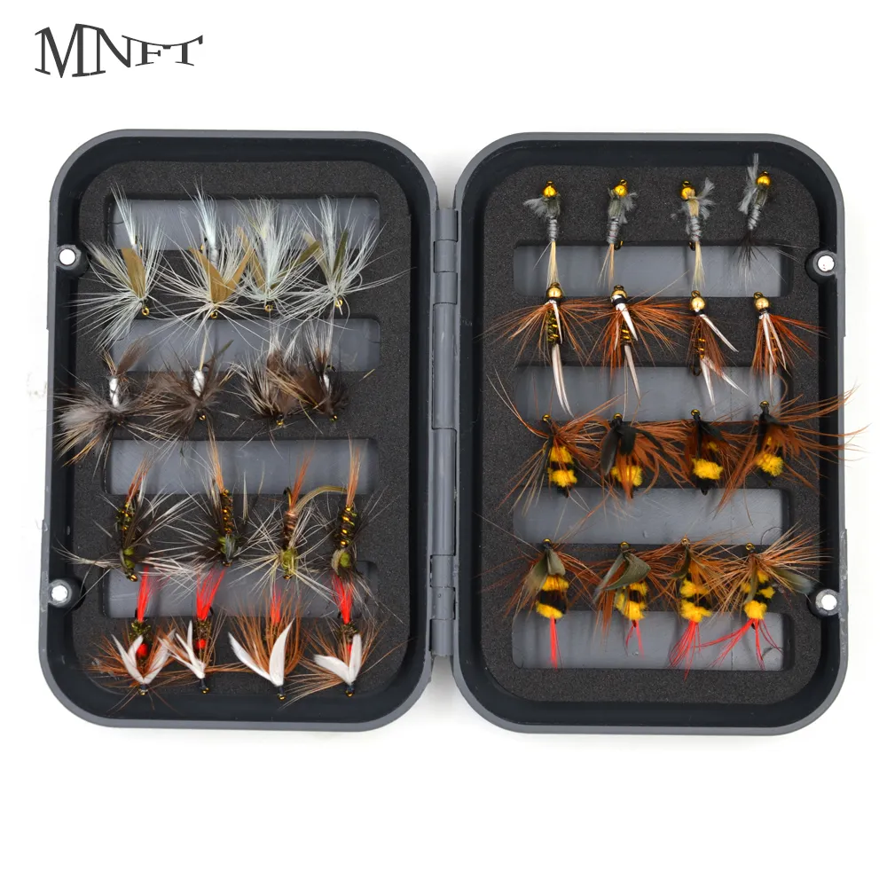 Baits Lures MNFT 32PcsBox Fly Fishing Flies Trout Lures Fishing Tackle Fly Fishing Flies with Boxed Carp Artificial Fish Bait 230619