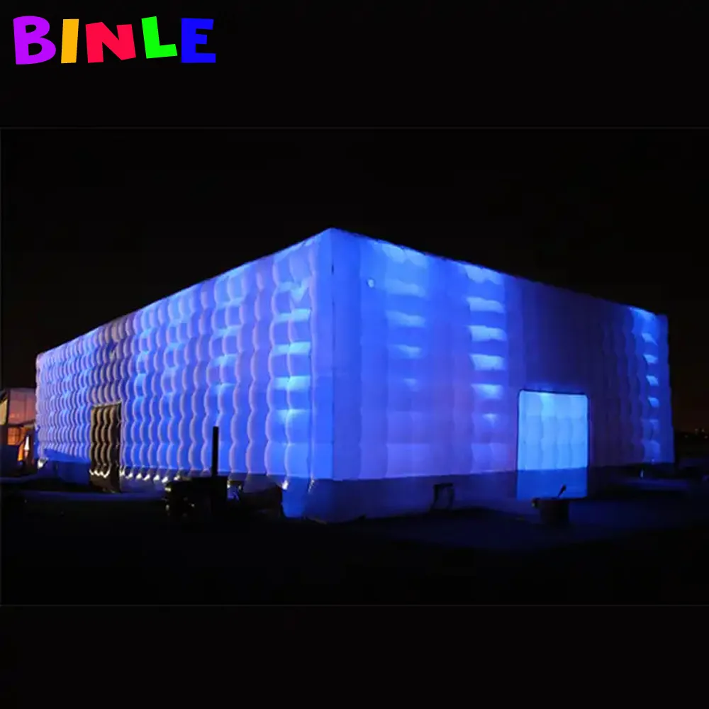 8x5x4m(26x16x13ft)Large White Inflatable Cube Tent With Led Light For Wedding Party Blow UP Inflatable nightclub Tent With Blower sale