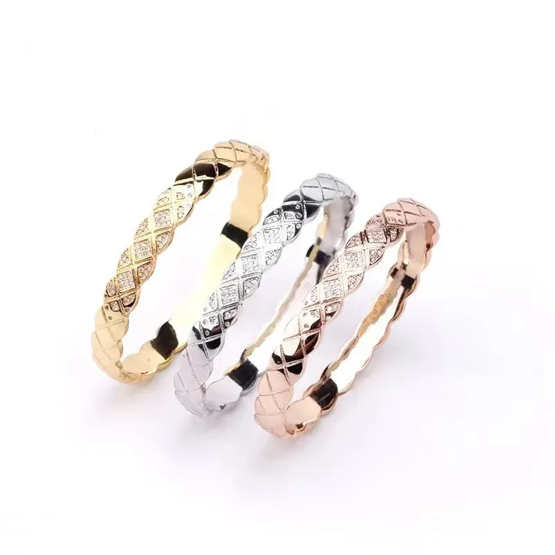 Bracelet Designer Bracelets Luxury Jewelry Women Bangle Classic Titanium Steel Alloy Gold-Plated Craft Colors Gold Silver Rose Never Fade Not Allergic