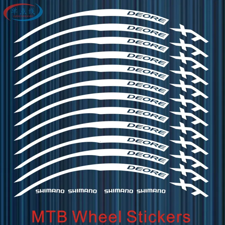 Cykelgrupper 12pics Set Wheel Rim Mountain 26 27.5 29er Inch Disc Sticker Decorative Stickers Dekaler MTB Sticker 230619