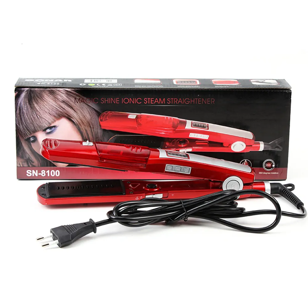 Curling Irons Professional Steamer Straightener Negative Ionic Straightening Flat Iron Styler Tools Curler wand Machine 230619