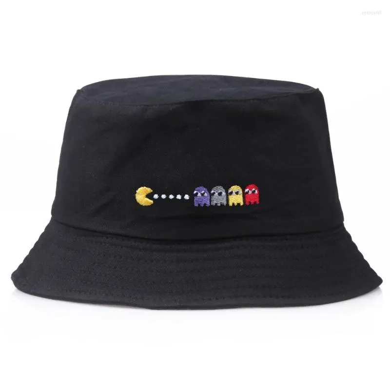 Berets Eat Peas Design Brand Women Men Summer Hat Cotton Panama Bucket Flat Sun Embroidery Visor Fishing Fisherman Bob Casual Hats