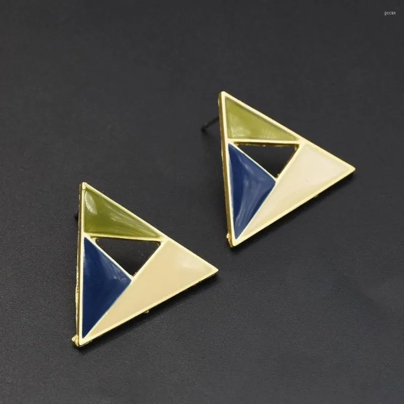 Orecchini a bottone coreano colorato triangolo cavo rotondo quadrato pendientes moda donna geometrica acrilico per ragazza Oorbellen gioielli
