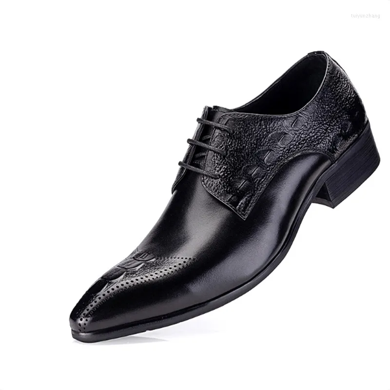 Dress Shoes Style Men's Leather Business Alligator Embossed Black Laces Wedding Wear Size 11