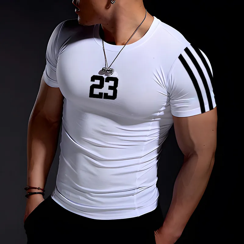 メンズTシャツファッションメンズサマーカジュアルな快適なタイトフィットTシャツスポーツジムスポーツウェアクイックドライベアリングTシャツXXS-6XL 230619