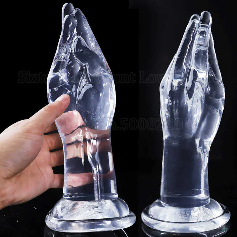 Анальные игрушки Огромные прозрачные кулаковые фаллоимитаторы для женщин Реалистичный фаллоимитатор с всасывающими чашками для взрослых подключаемые женские мастубатор 1125