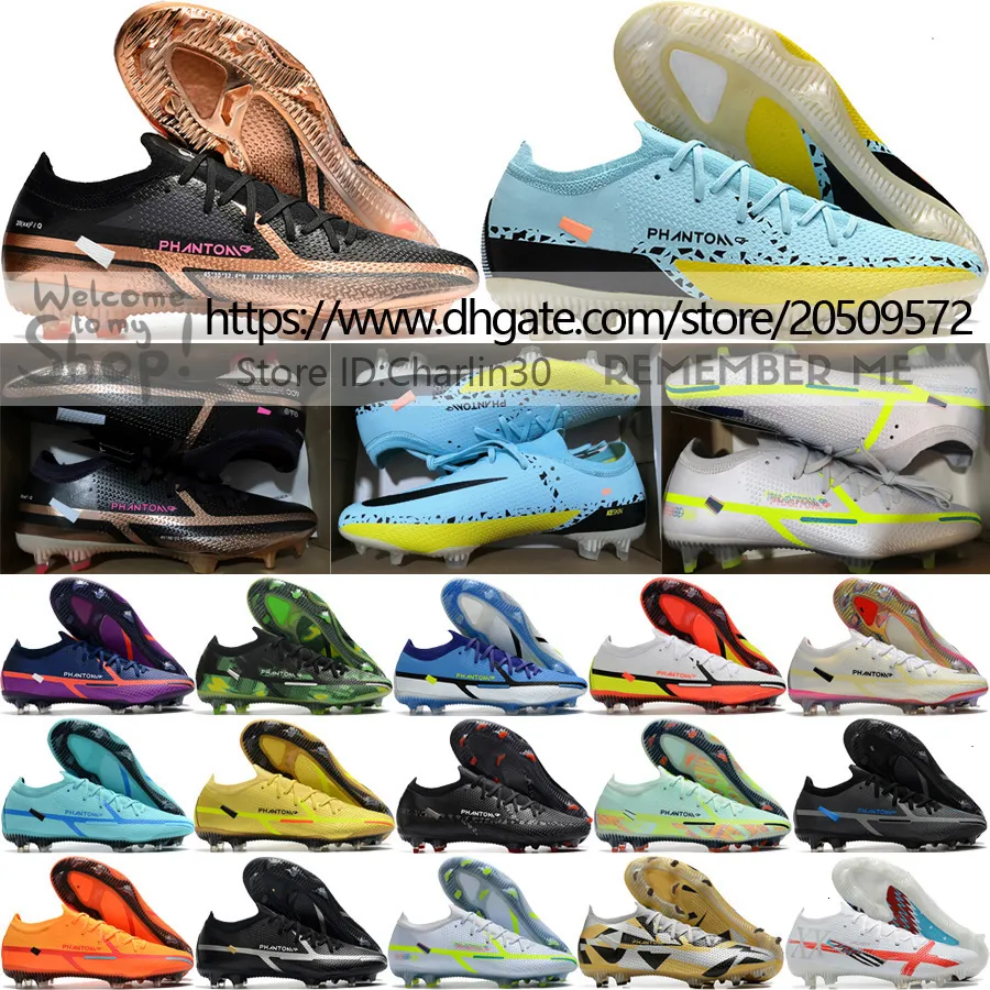 Send With Bag Quality Soccer Boots Phantom GT2 Elite FG Low Version Neymars Football Cleats Men World Cup Soft Leather Comfortable Lithe Training Soccer Shoes US 6.5-12