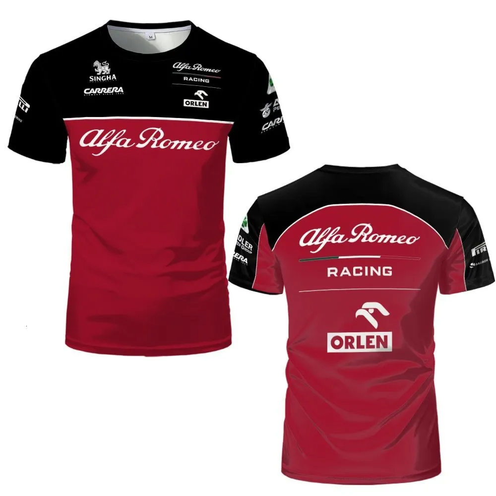 Camisetas de hombre Camisetas Alfa Romeo Camiseta Fórmula Uno Coche de carreras Impresión 3D Hombres Mujeres Moda O-cuello Camiseta Niños Camisetas Tops Jersey 230619