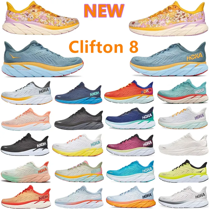 DHgate Hoka One One Clifton 8 Athletic Shoe Running Shoes Bondi 8 Sneakers Shock Absorbing Road Fashion Mens Womens Top designer shoes
