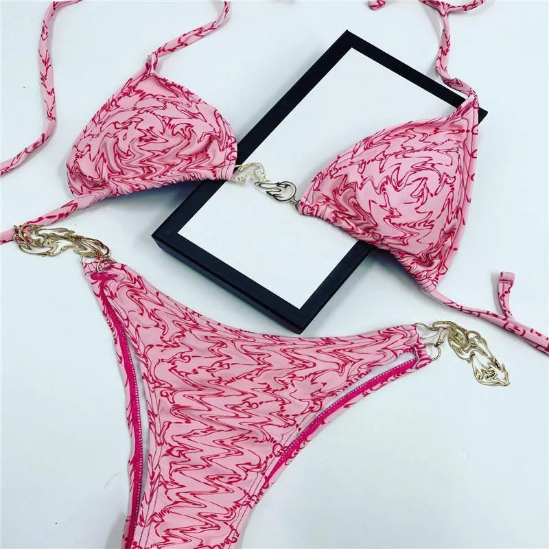 Kvinnors underkläder bikini designer lyx simma kvinnor baddräkter bikini set svart vit och rosa khaki sommartid strand baddräkter